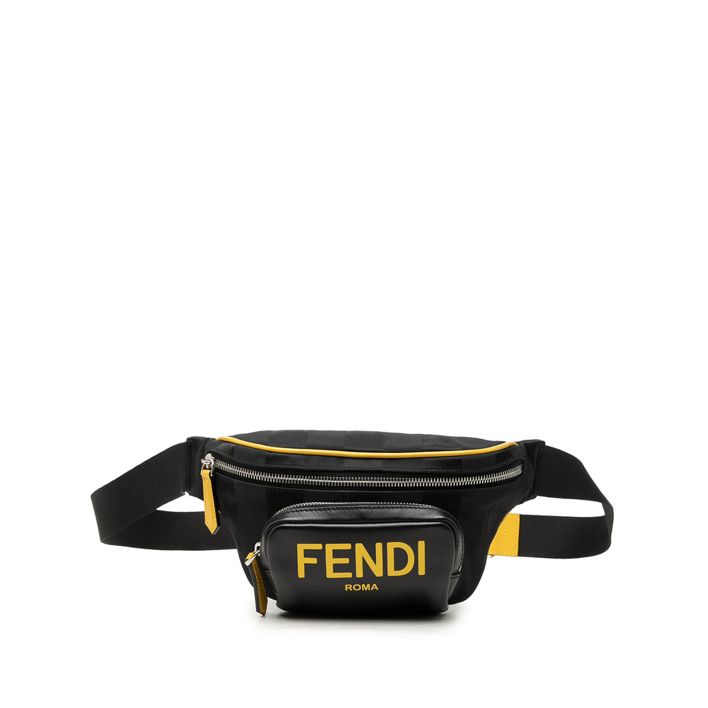 Pre-Loved Fendi Nylon and Leather Logo Belt Bag